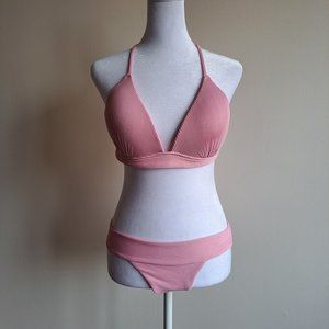 H&M Women's Pink Swimsuit Bikini Top (Size 10) & Bottom (Size 6)